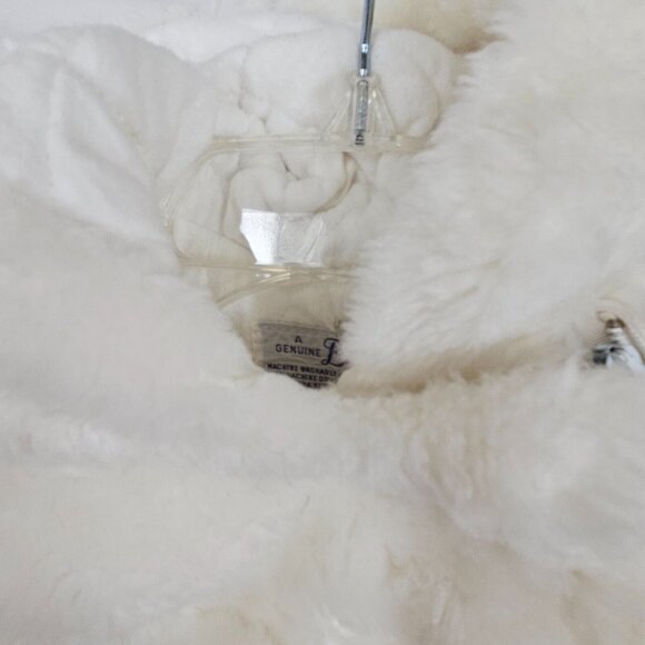 Vtg Baby Bunting Bag Sack Winter Fur Hooded Borg Orlon Pile Fabric One-Piece - Picture 12 of 14